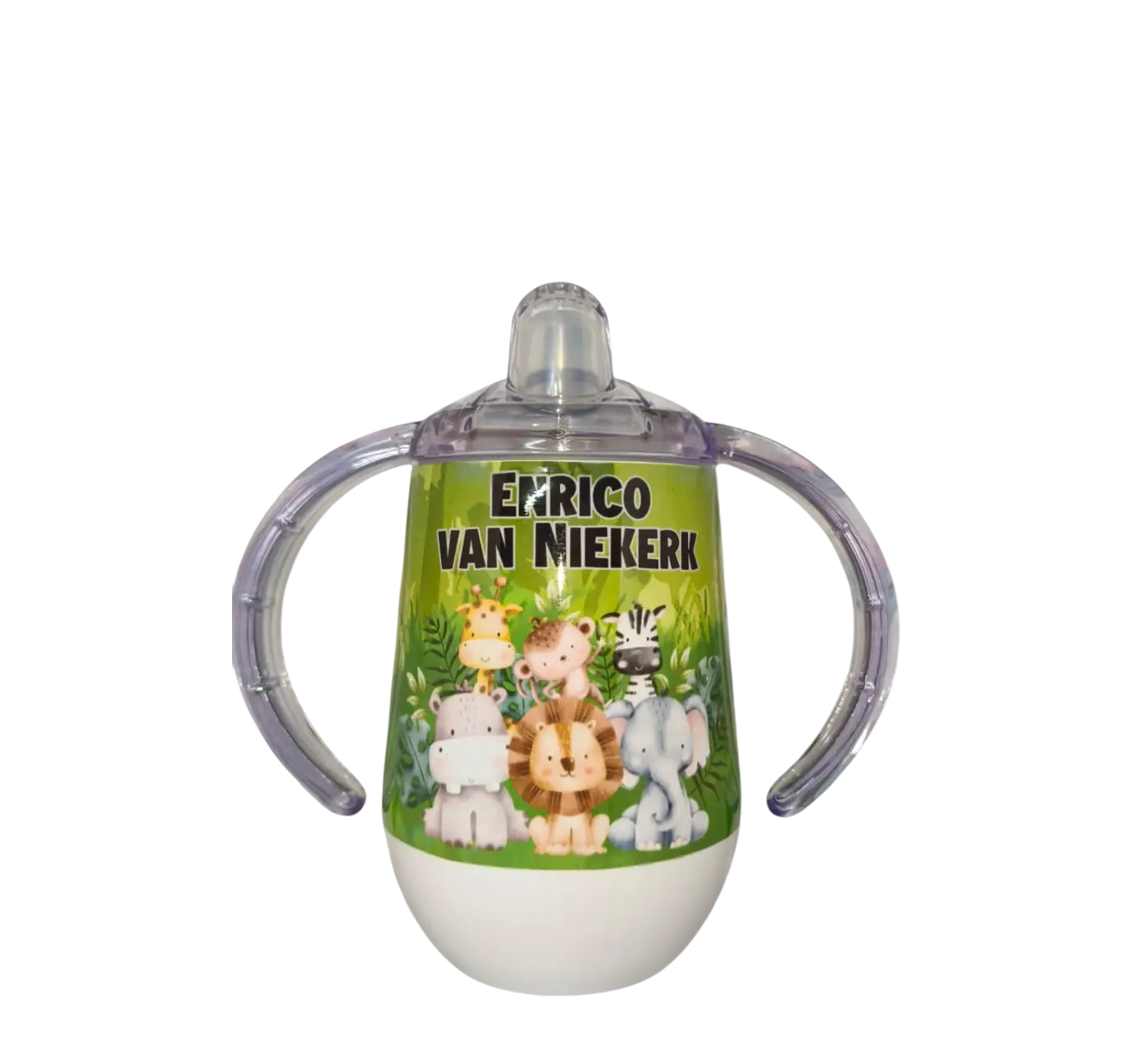 Double wall Stainless Steel baby sippy cup (egg shape white)